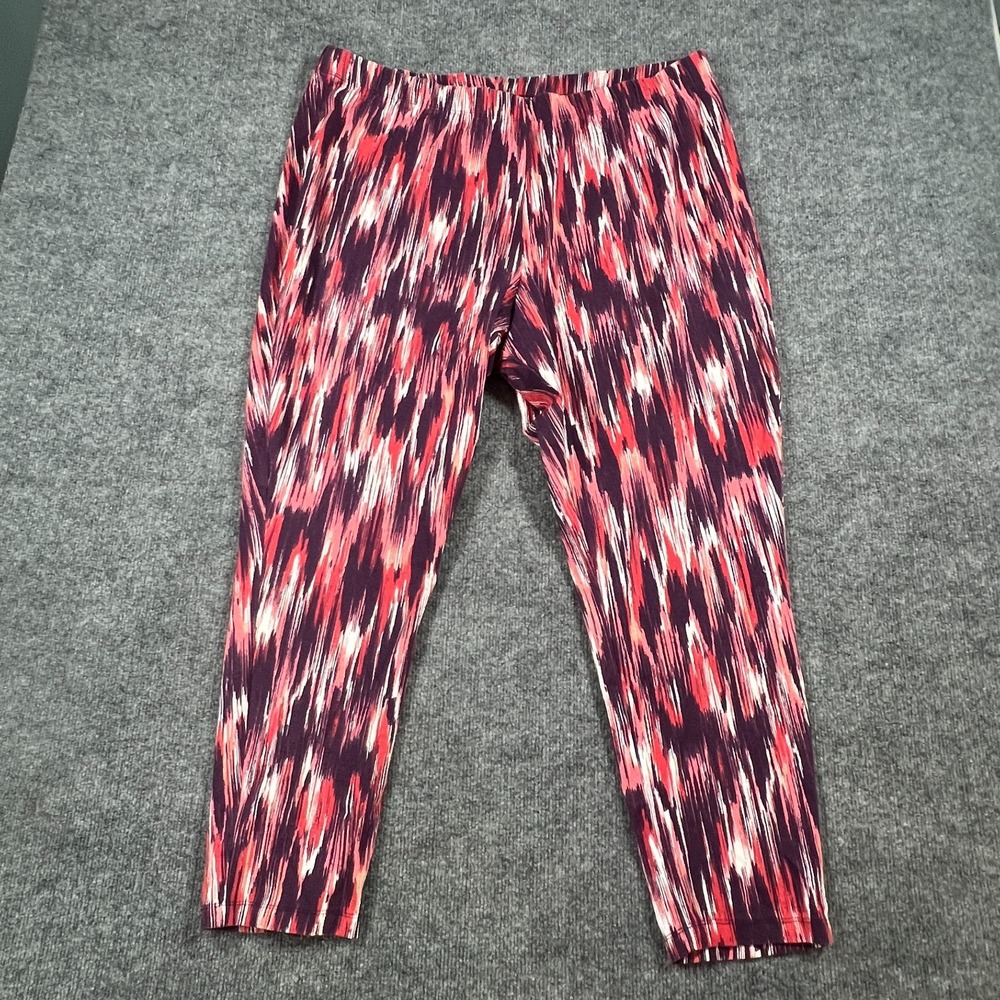 Roaman's Ankle Length Essential Leggings Womens 3X Multicolor Aztec Yoga Workout
